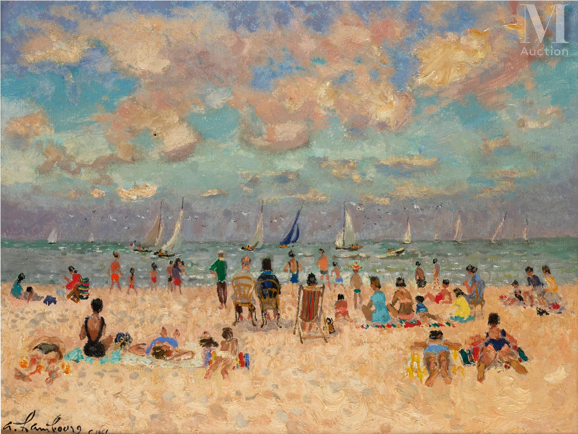André HAMBOURG (Paris 1909-1999) Beau temps sur la plage

Huile sur toile d'orig&hellip;