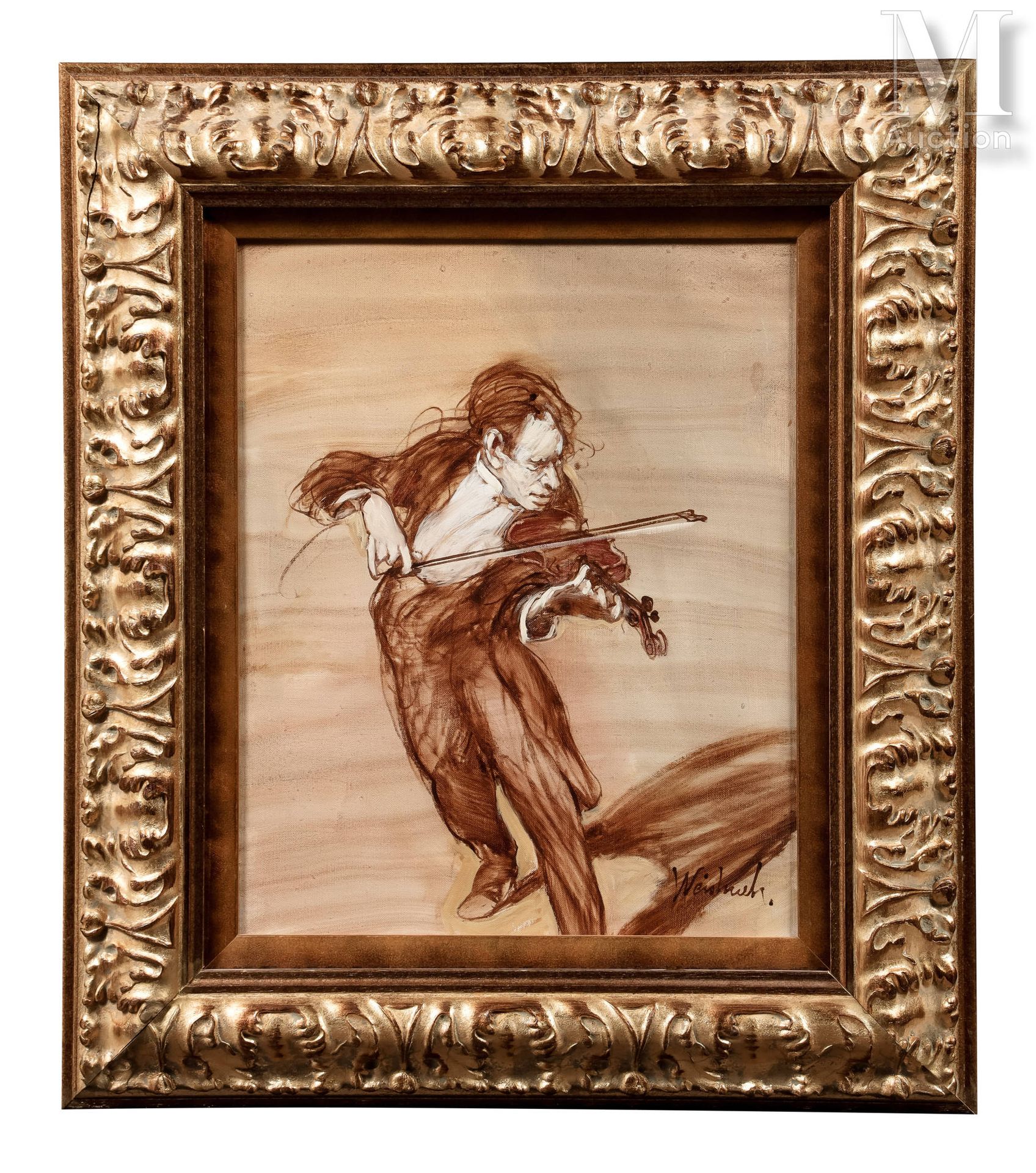 Claude WEISBUCH (1927-2014) Le violoniste. 
Huile sur toile, signée en bas à dro&hellip;