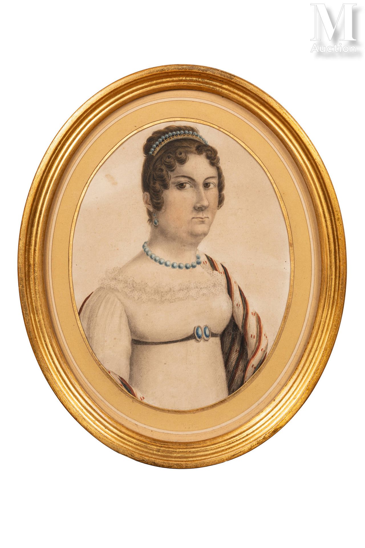 École française du début du XIXe siècle. Portrait de Marie Joséphine de Savoie, &hellip;