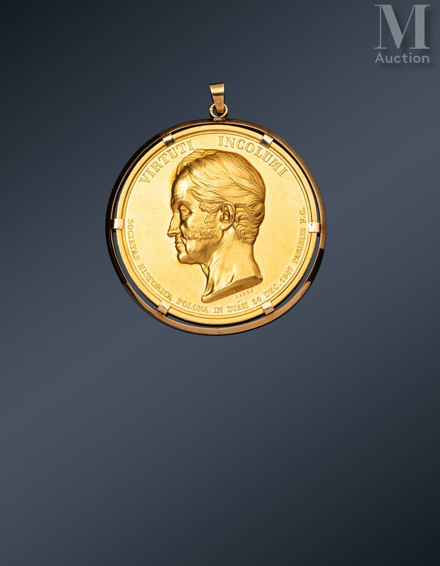 POLOGNE Médaille commémorative en or
Rare médaille en or par Jean-Auguste BARRE &hellip;