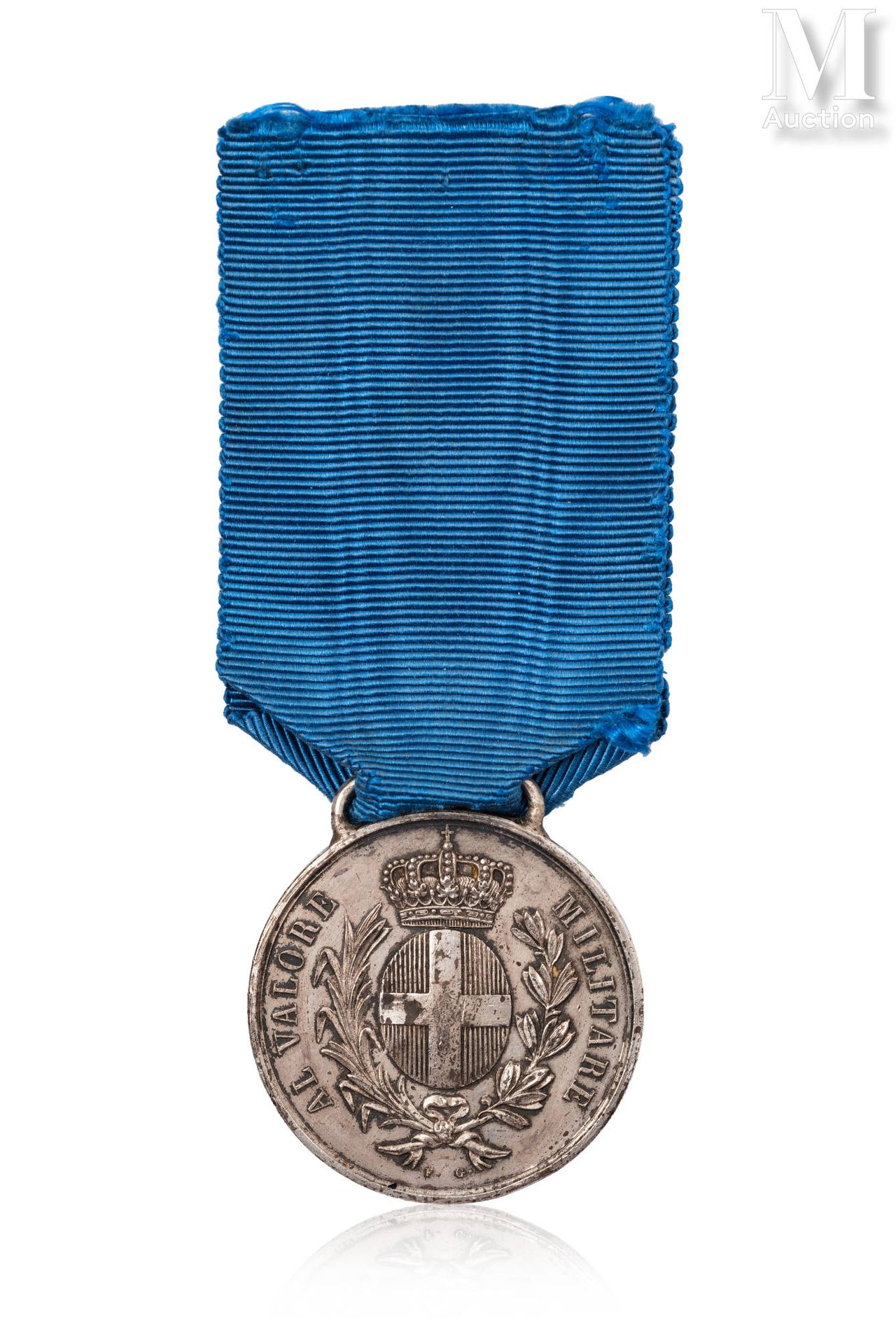 ITALIE - SARDAIGNE Rare médaille de la Valeur Militaire Sarde en argent, gravée &hellip;