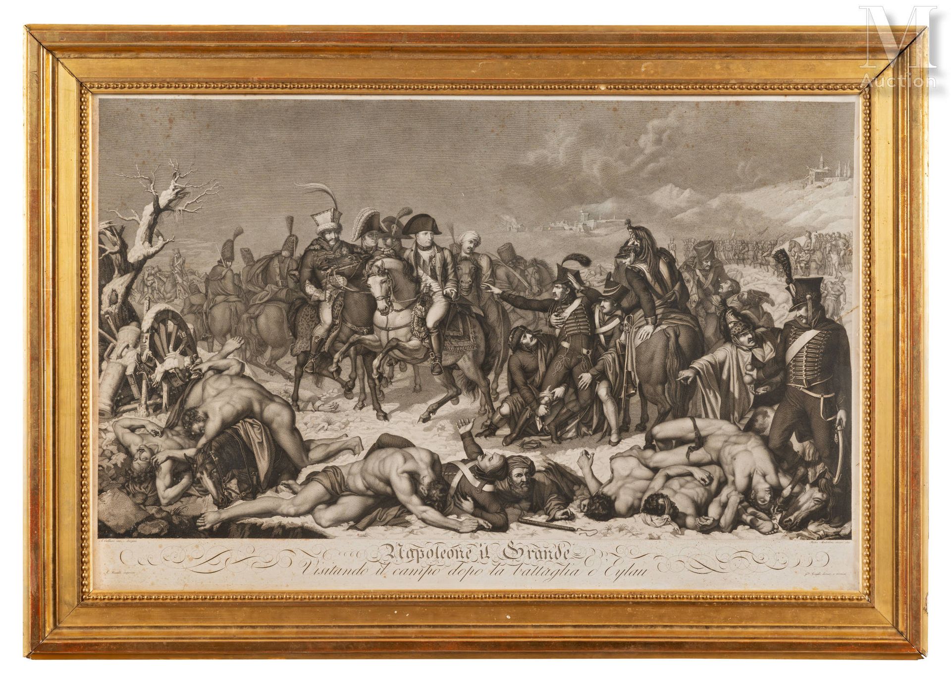 RARE ET IMPORTANTE GRAVURE DE LA BATAILLE D’EYLAU Pietro ANDERLONI (1785-1849), &hellip;