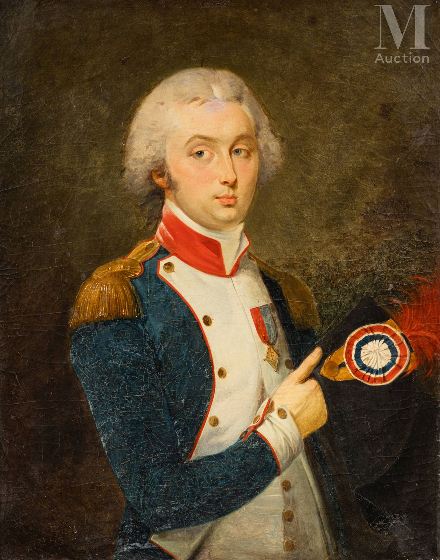 École française d’époque révolutionnaire. Portrait of an officer of the Garde Na&hellip;