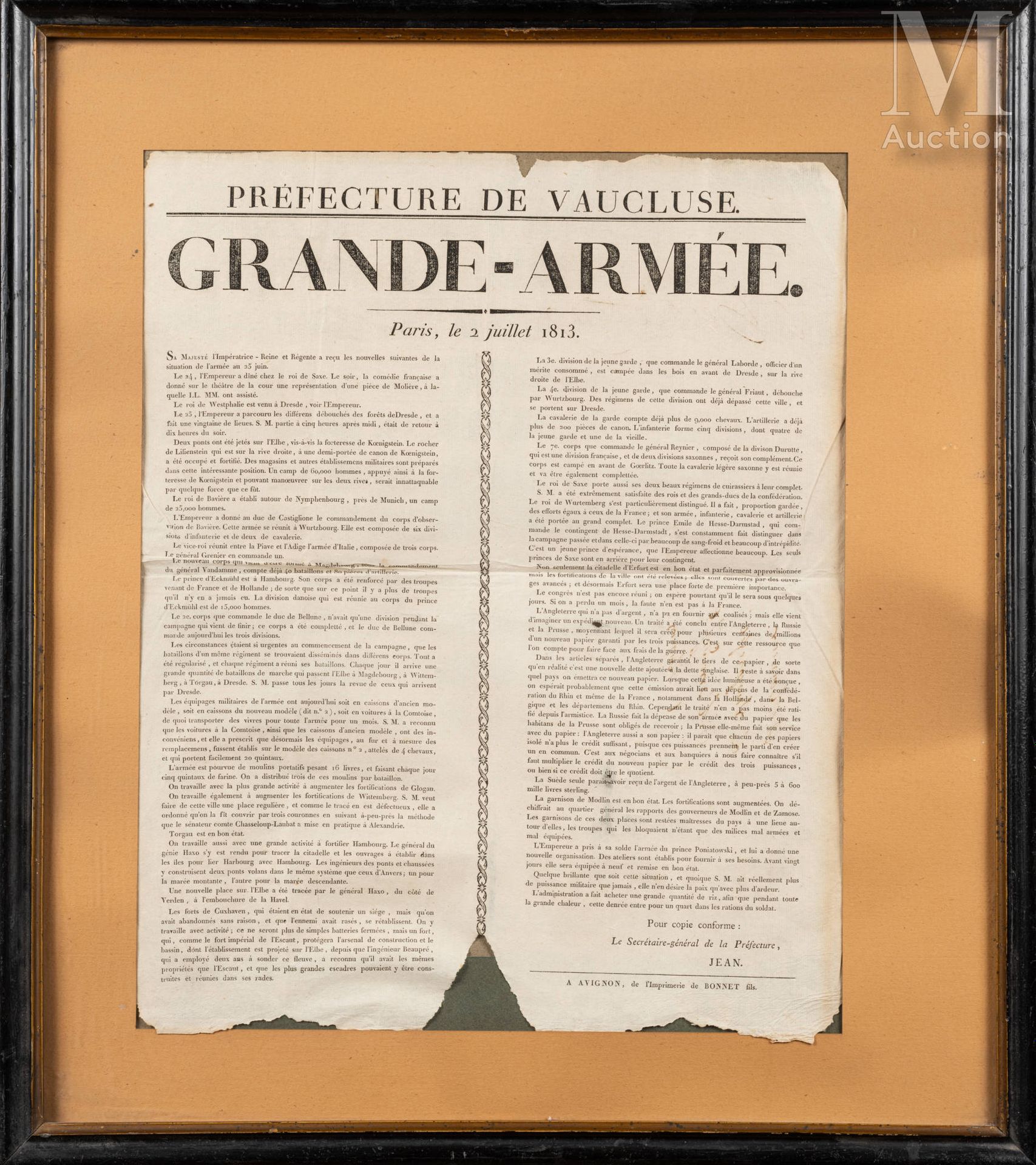 BULLETIN DE LA GRANDE ARMÉE Grande affiche des nouvelles officielles de la Préfe&hellip;