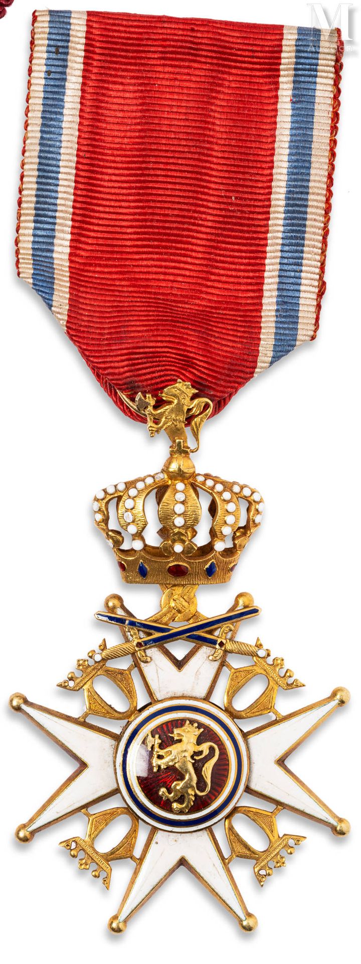 NORVÈGE Croix de chevalier à titre militaire de l’Ordre de Saint-Olaf, en or (75&hellip;