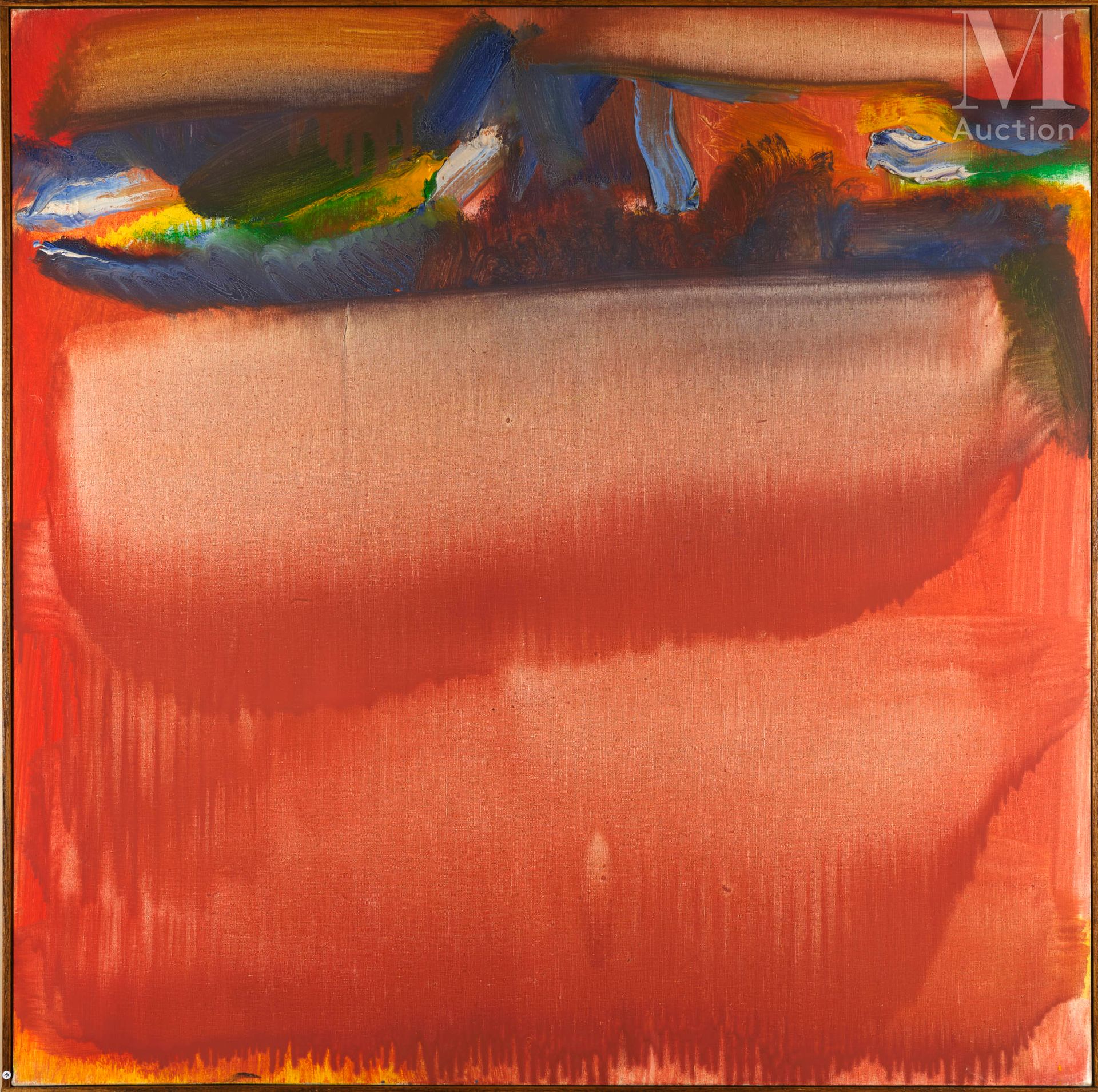 *Olivier DEBRÉ (1920-1999) 红色的秋天，绿色和蓝色的染色，1986 年

布面油画，背面有签名、年代和标题
100 x 100 厘米
&hellip;