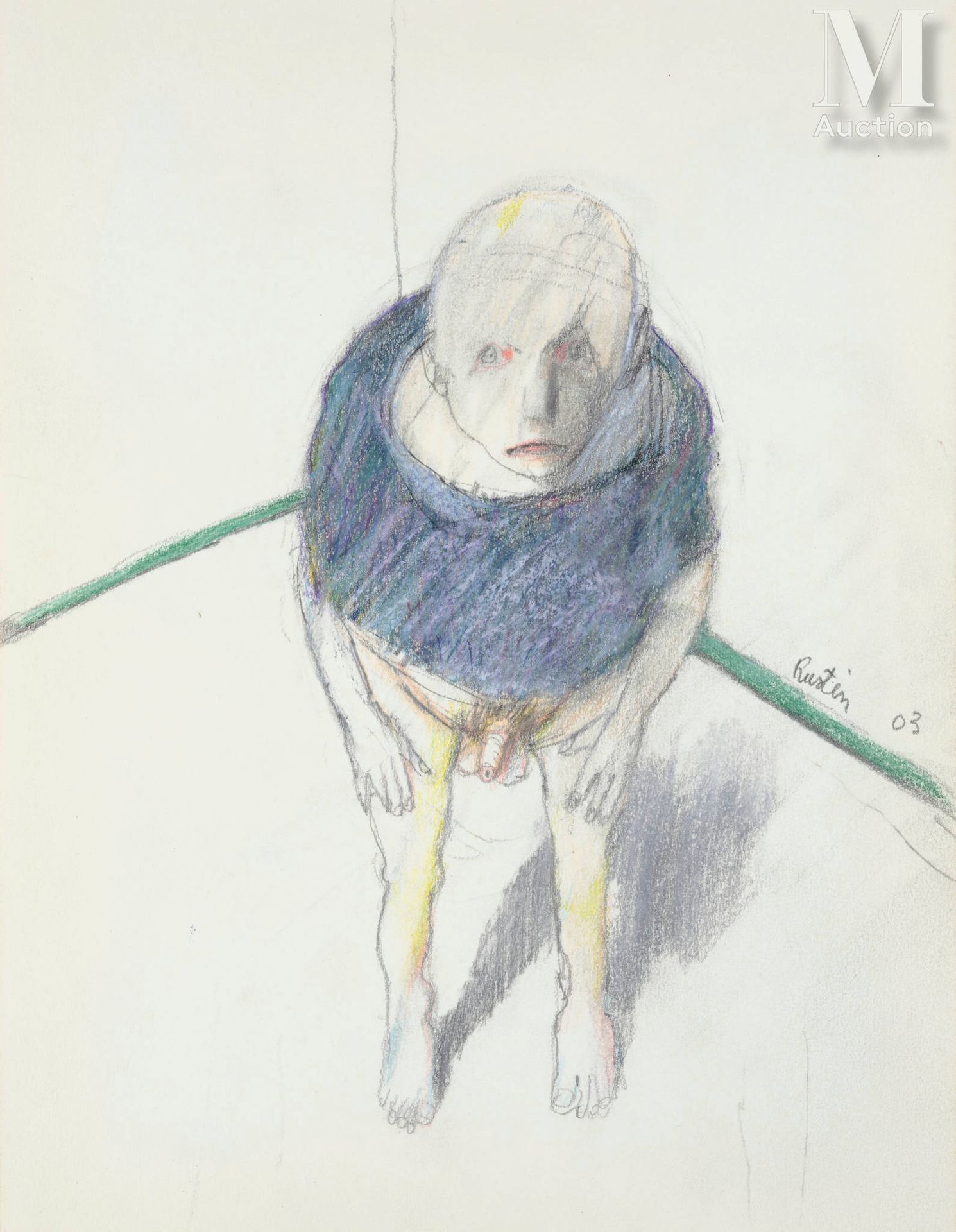 Jean RUSTIN (1928-2013) 无题，2003 年

纸上铅笔和彩色铅笔，右侧有签名和日期
31.5 x 24 厘米

出处 ：
私人收藏，巴黎