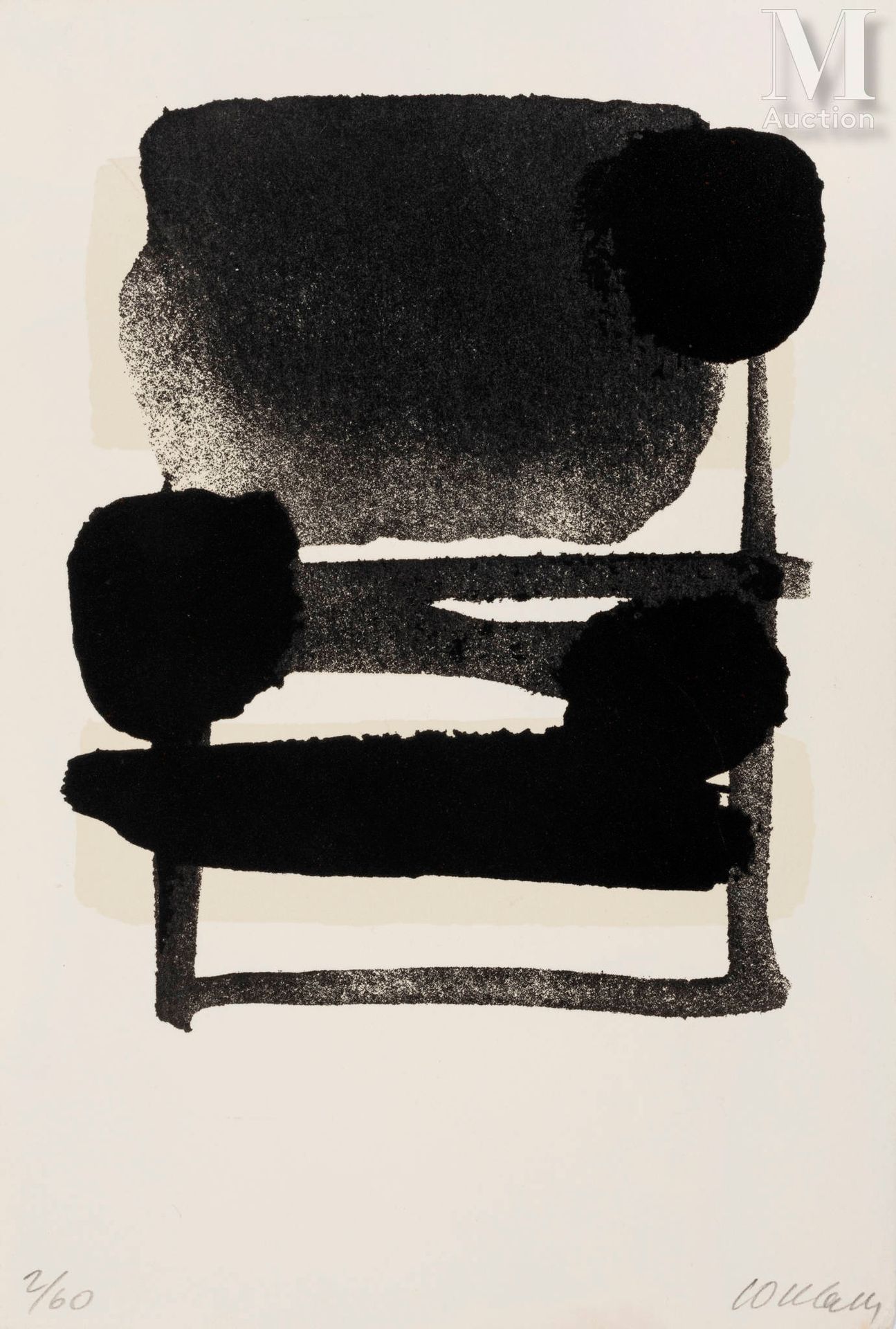 Pierre SOULAGES (1919 - 2022) 丝网版画，第 6 号，1975-1976 年

牛皮纸上的丝网版画，样张上有签名和编号 2/60。伯&hellip;