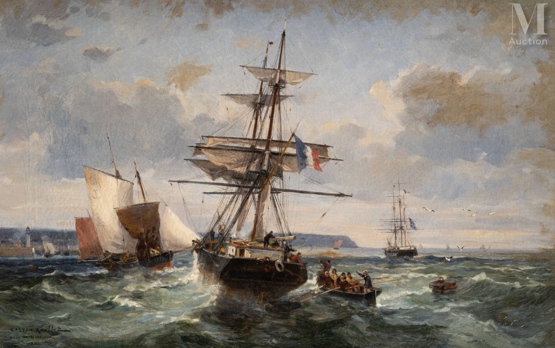 Gaston ROULLET (1847-1925) La rade d'Honfleur

Huile sur toile
56 x 86 cm 
Signé&hellip;