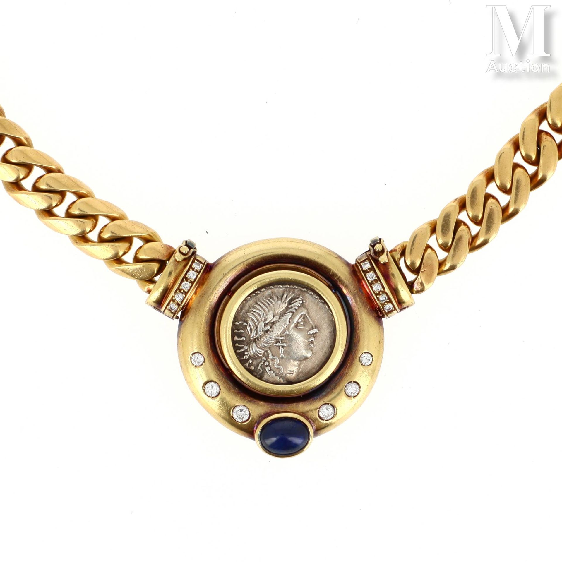 Collier Monete Monete" choker necklace in 18k (750 thousandths) yellow gold feat&hellip;