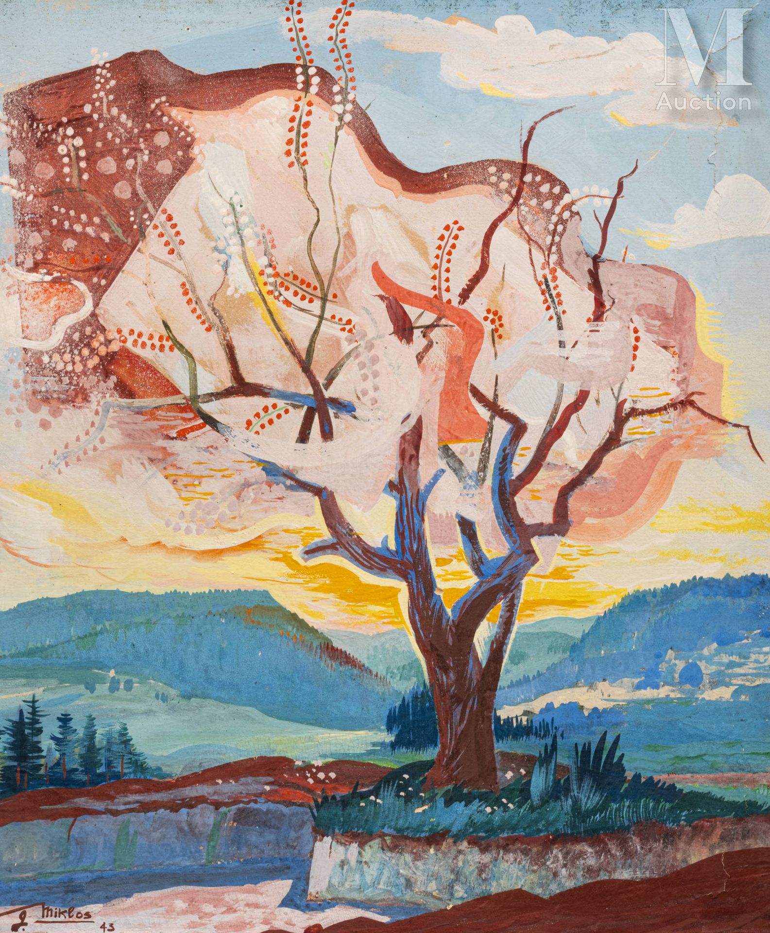 Gustave MIKLOS (Budapest 1888 - Oyonnax 1967) L'arbre

Réalisé en 1943 
Huile su&hellip;