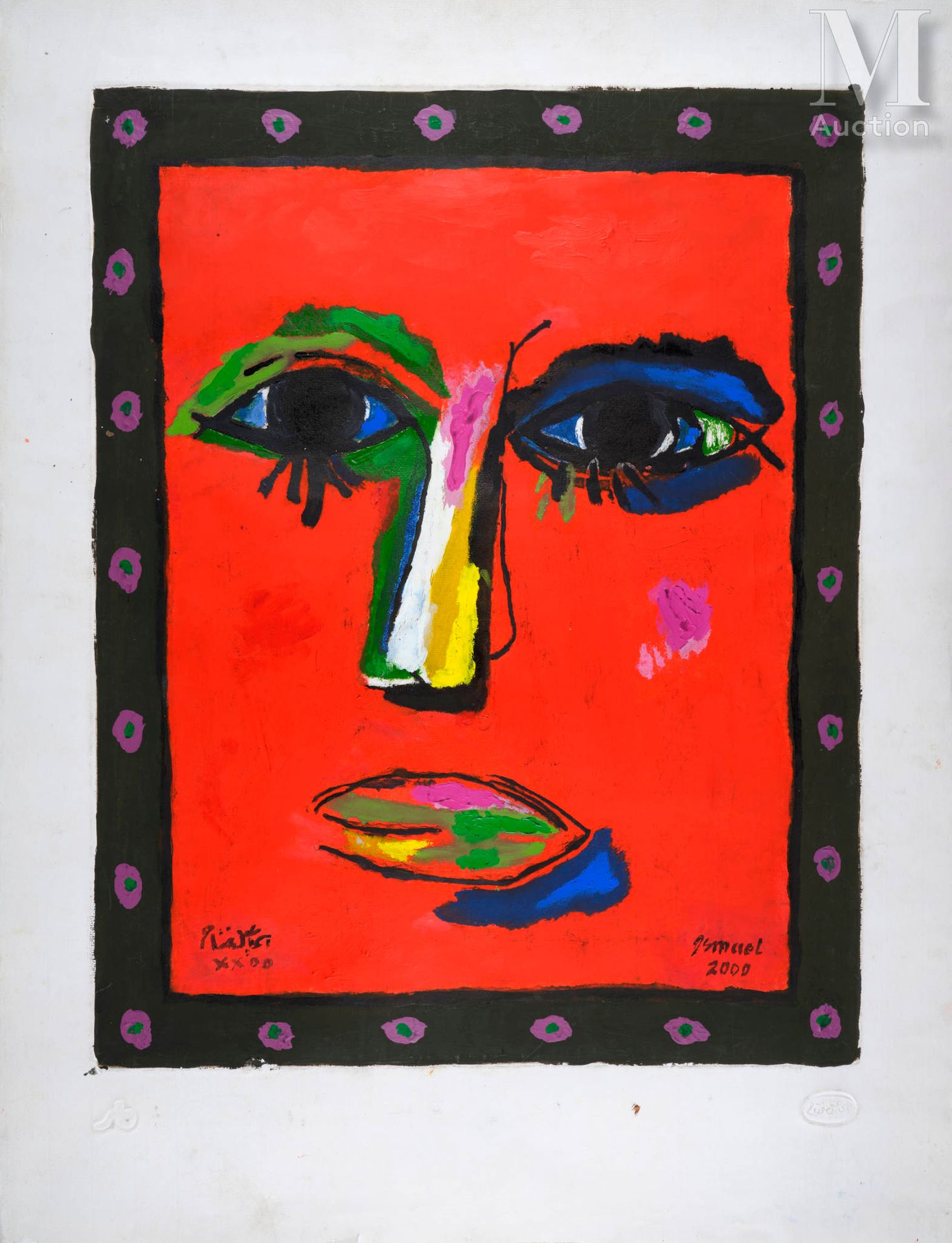 Ⓟ Ismail FATTAH (Irak, 1934 - 2004) Face
Acrylique sur papier 
80 x 61,4 cm 
pei&hellip;