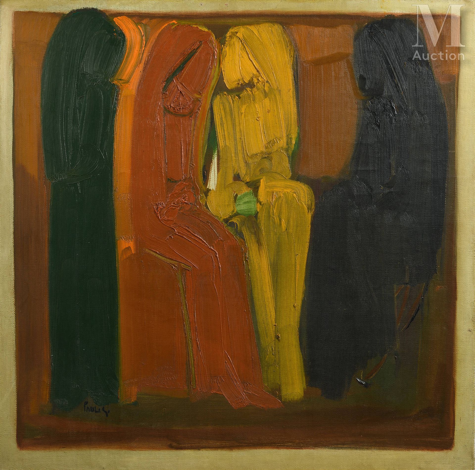 Ⓟ Paul GUIRAGOSSIAN, (Liban, 1926 - 1993) Untitled
Huile sur toile
68 x 69,5 cm
&hellip;