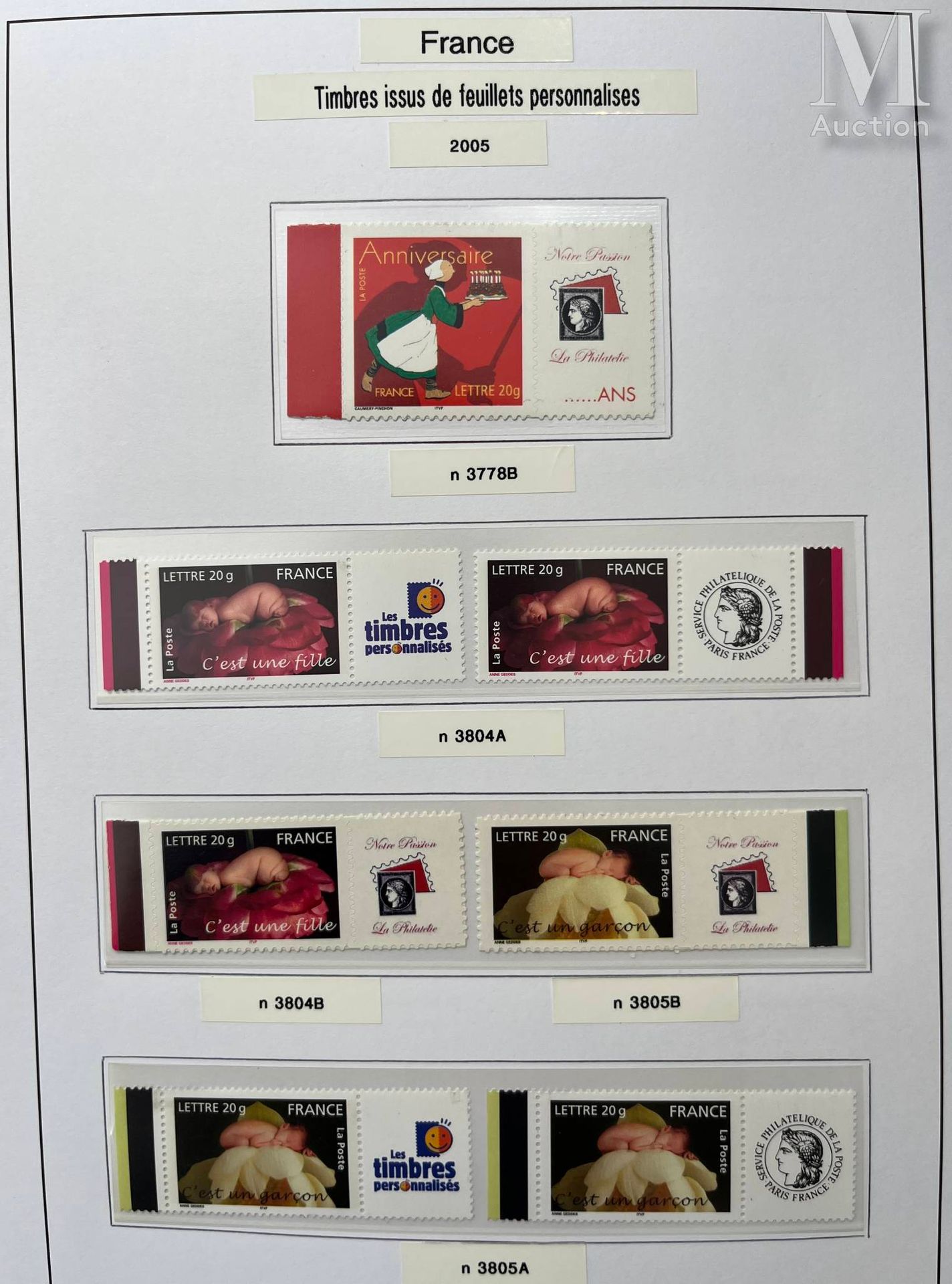 Collection en 2 volumes de timbres personnalisés, timbres et feuilles, période 2&hellip;