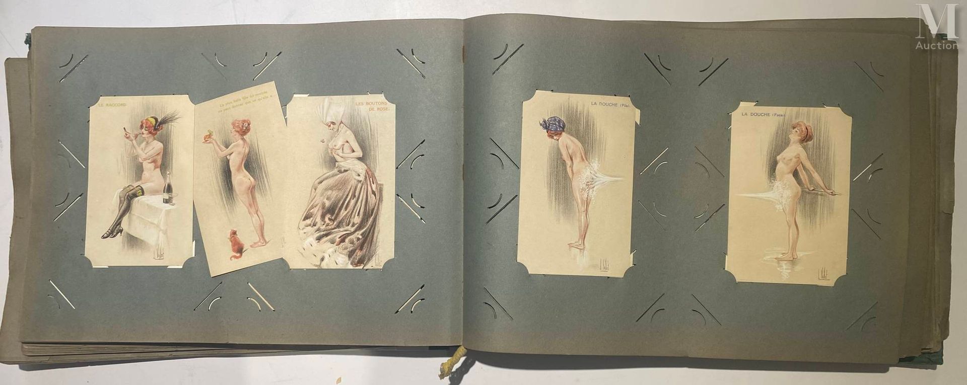 1 gros album ancien Karten von Illustratoren, erotische Karten, oft in komplette&hellip;