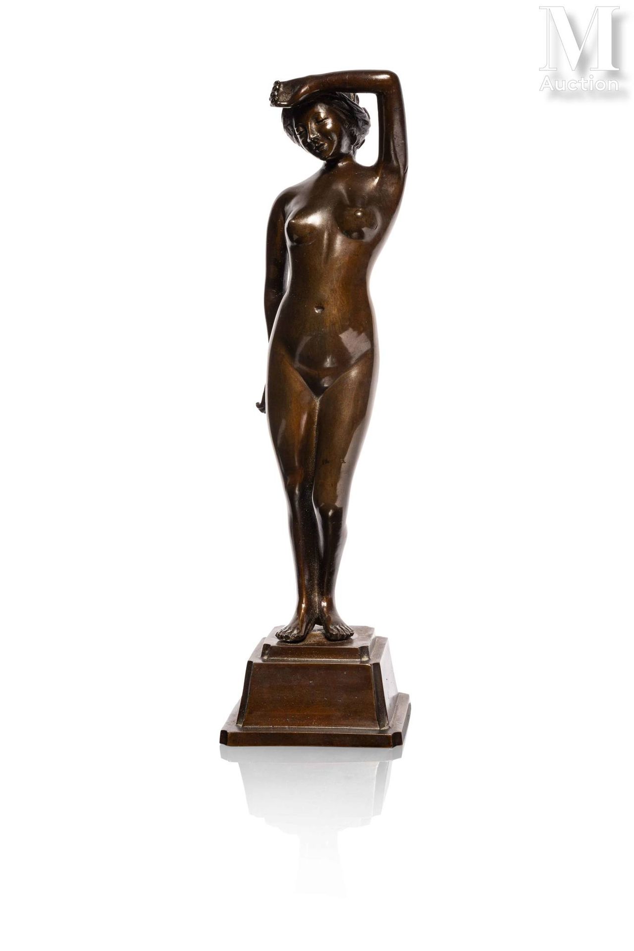 Ⓟ MINAO ISHIKAWA (XXe siècle) Seltenes Bronzesubjekt mit brauner Patina.
Stellt &hellip;