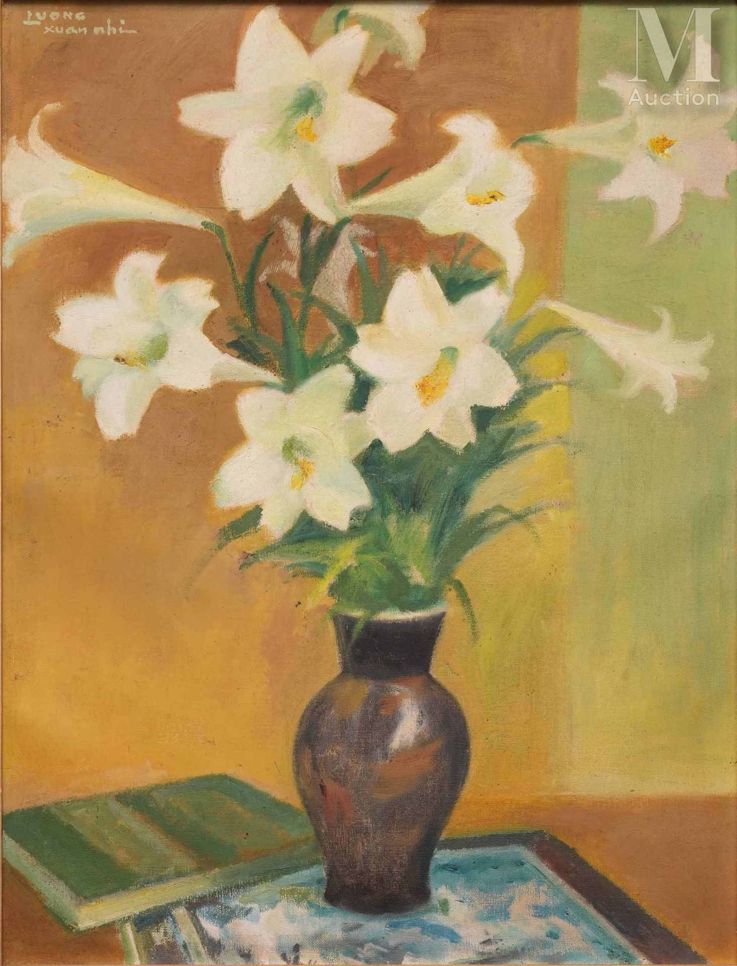 Ⓗ LUONG XUAN NHI (1914-2006) "Lys dans un vase"
Huile sur toile
Signé en haut à &hellip;