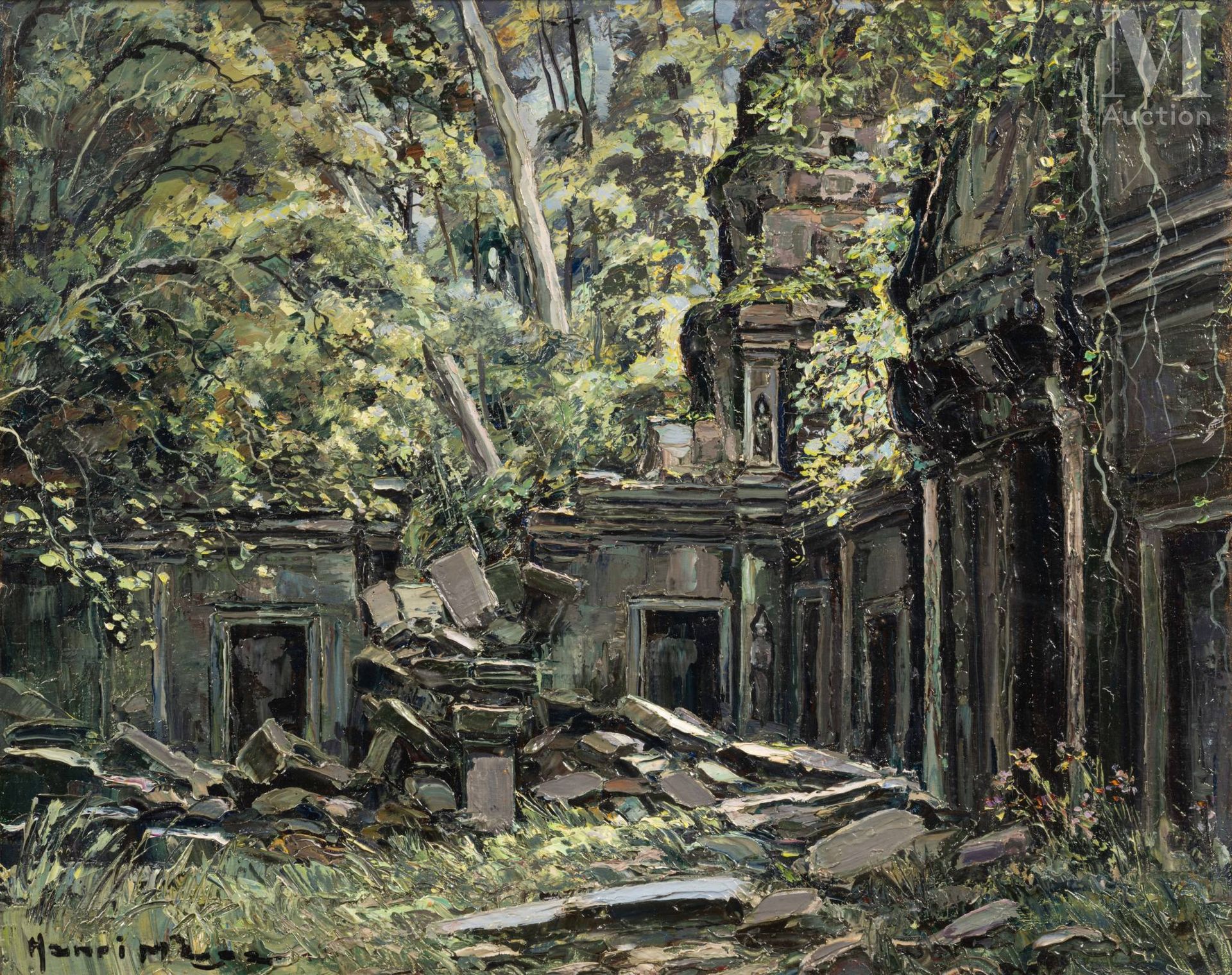 Ⓟ HENRI MÈGE (1904-1984) "Ruines d'Angkor"
Huile sur toile
Signé en bas à gauche&hellip;