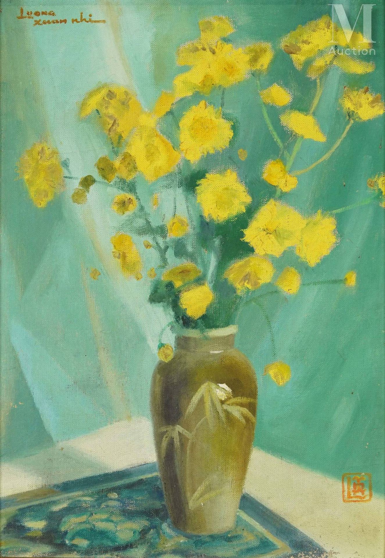 Ⓗ LUONG XUAN NHI (1914-2006) "Marguerite jaune"
Huile sur toile
Signé en haute à&hellip;