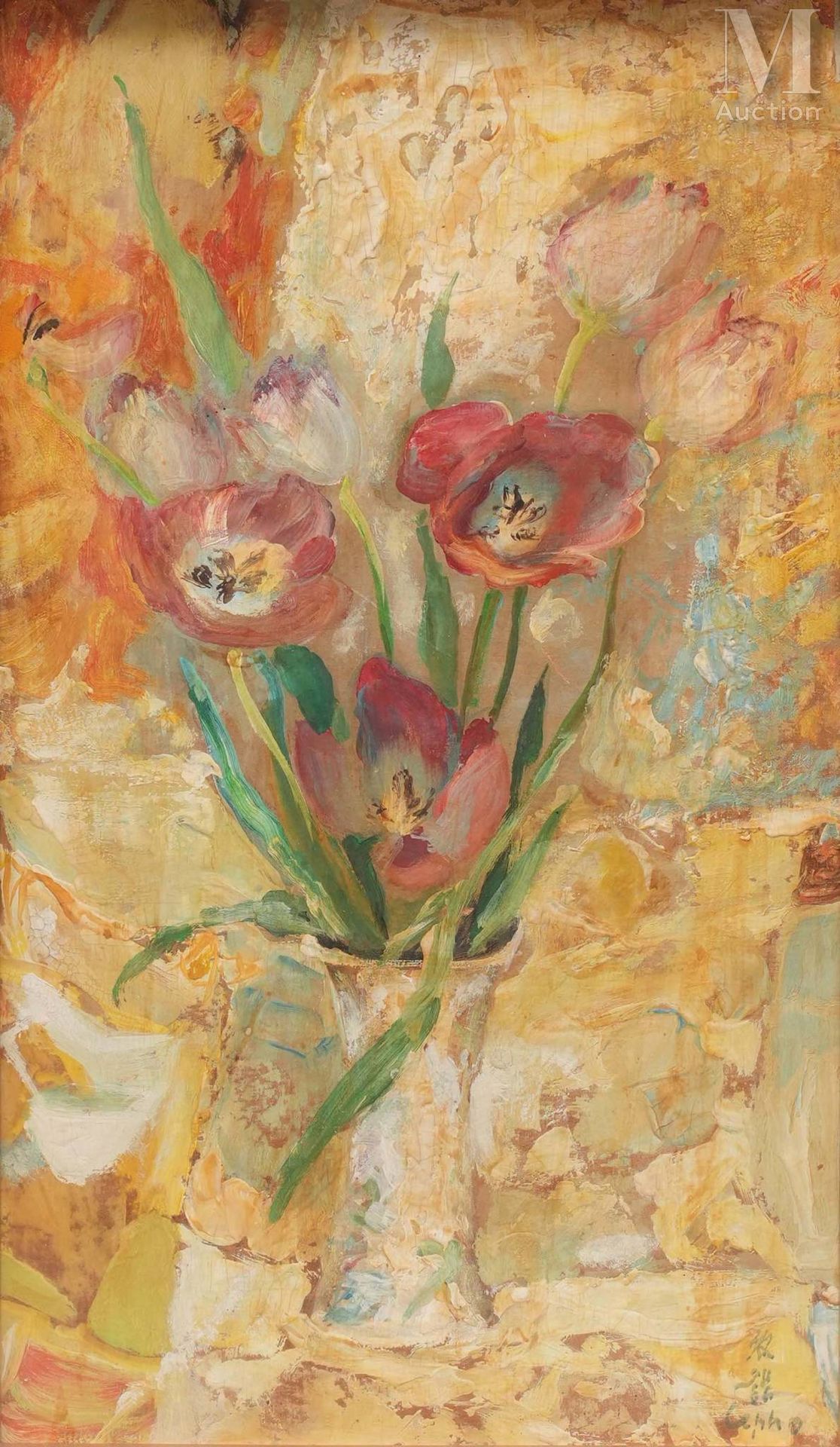 Ⓗ LE PHO (1907-2001) "Bouquet di fiori
Olio su tela
Firmato in basso a destra
44&hellip;