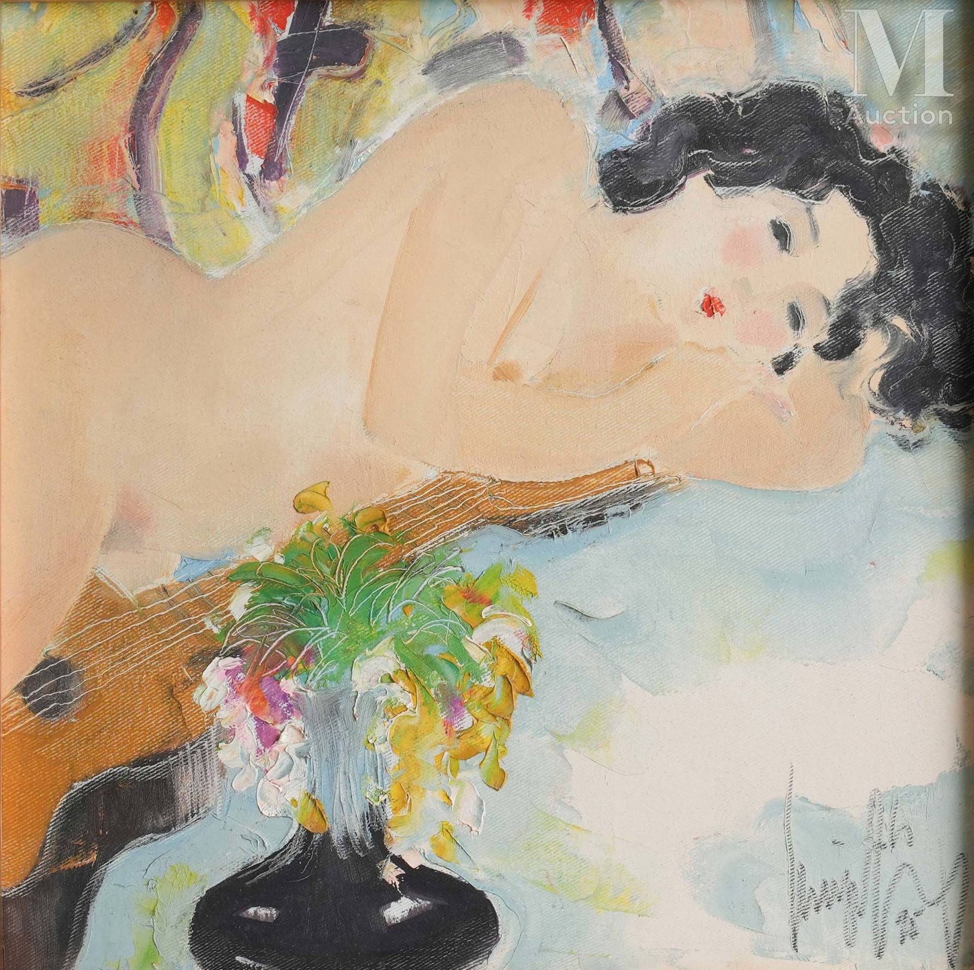Ⓗ HUYNH PHUONG DONG (1925-2015) "Femme nue allongée", 1995
Huile sur toile
Signé&hellip;