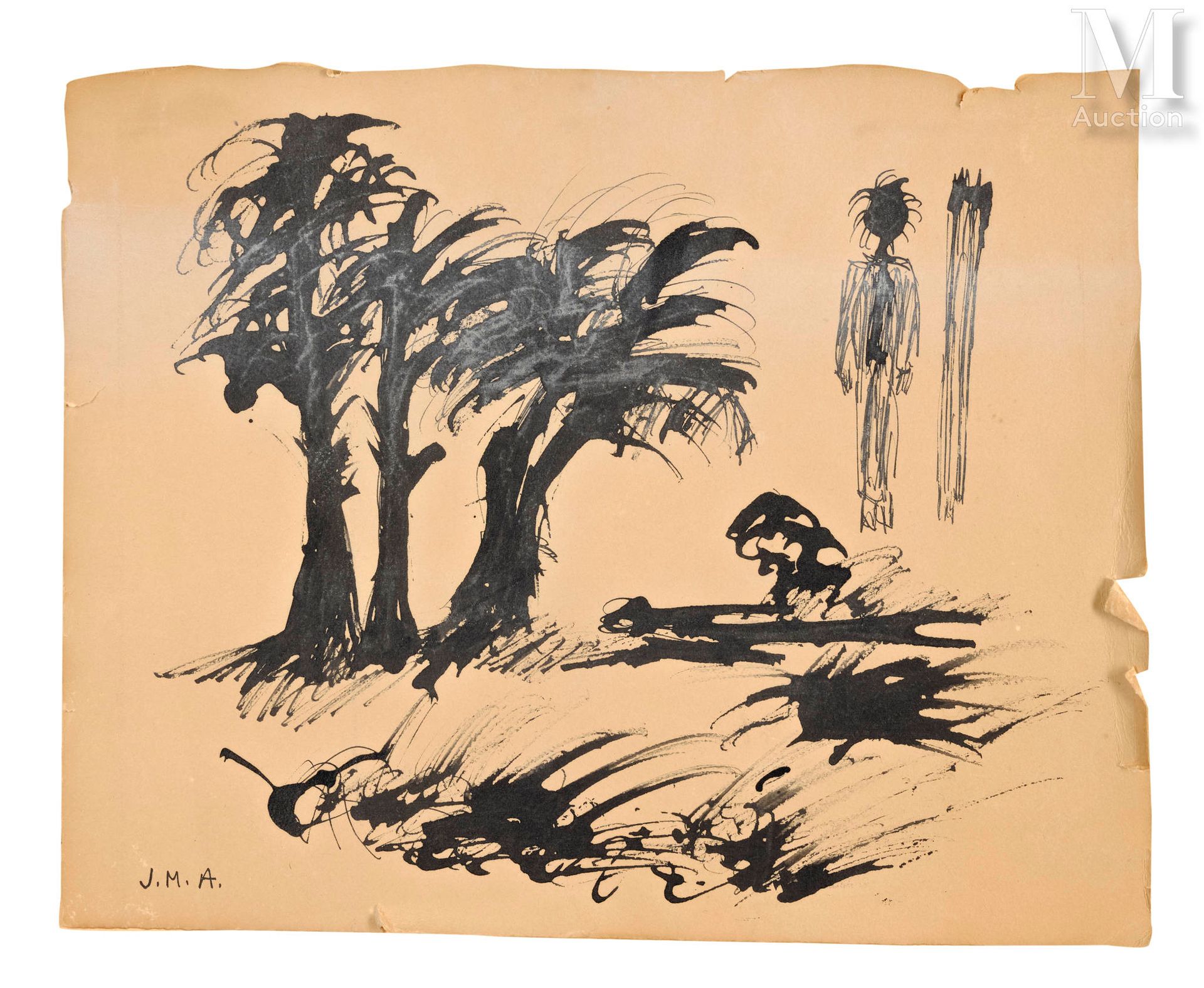 Jean-Michel ATLAN (1913-1960) Sans titre, 1942
Encre sur papier monogrammé en ba&hellip;