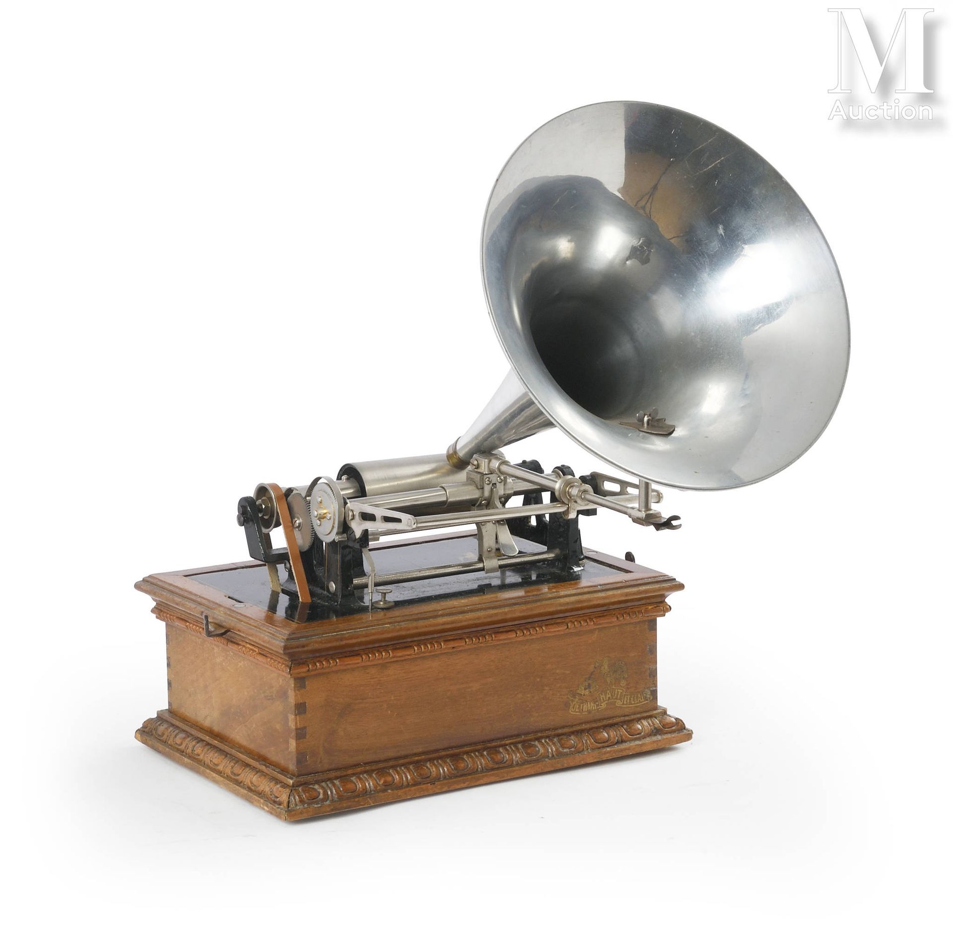 PATHE n° 2 (1904) Phonographe à cylindres, pavillon en aluminium supporté grâce &hellip;