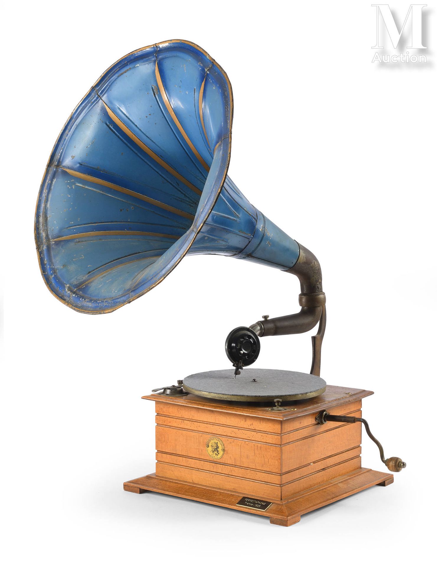 GRAMOPHONE - PERFECTAPHONE Gramophone à disque, "PERFECTAPHONE FRANCE 1925", cai&hellip;