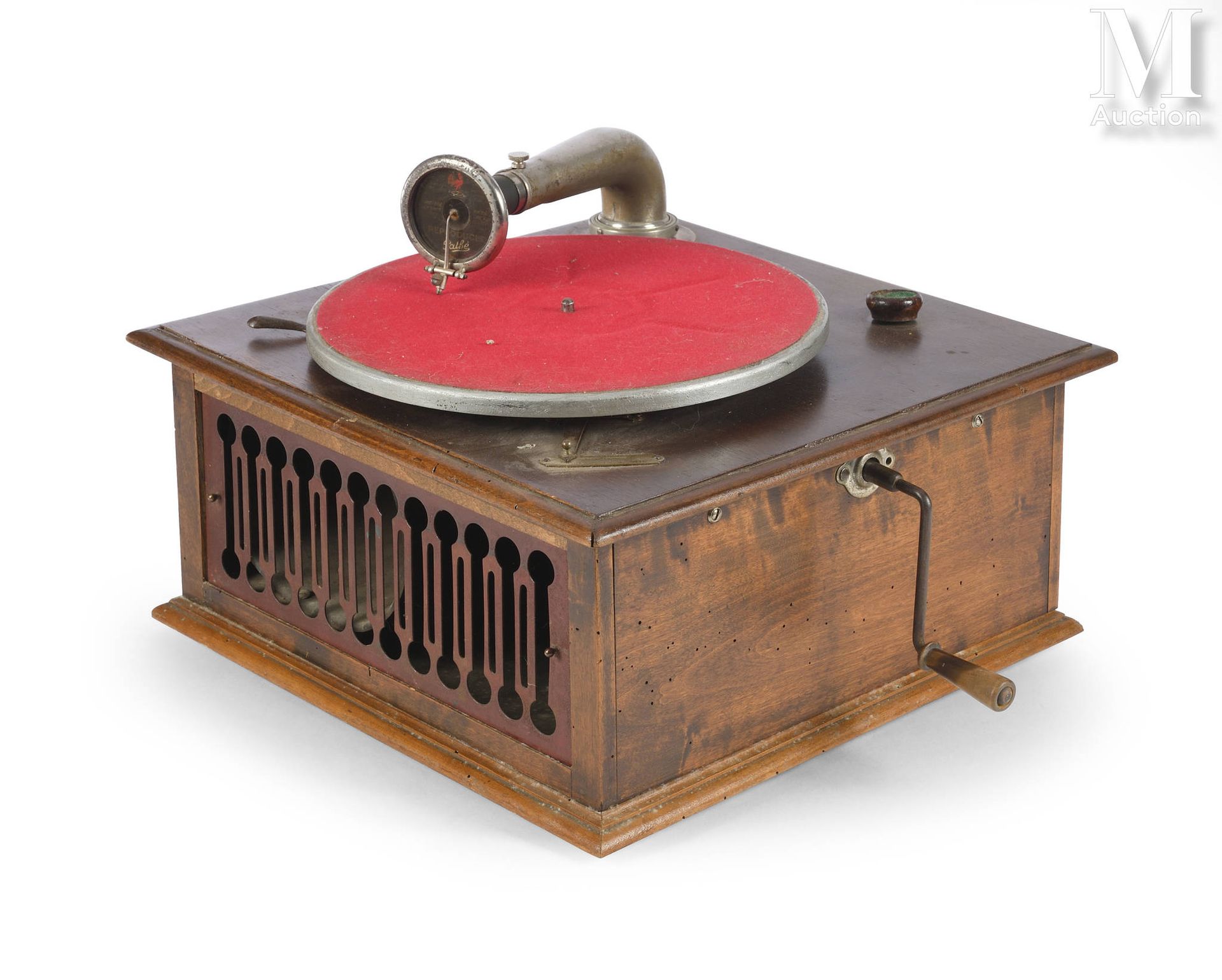 GRAMOPHONE Gramophone à disques, de salon, pavillon intégré, tête de lecture PAT&hellip;