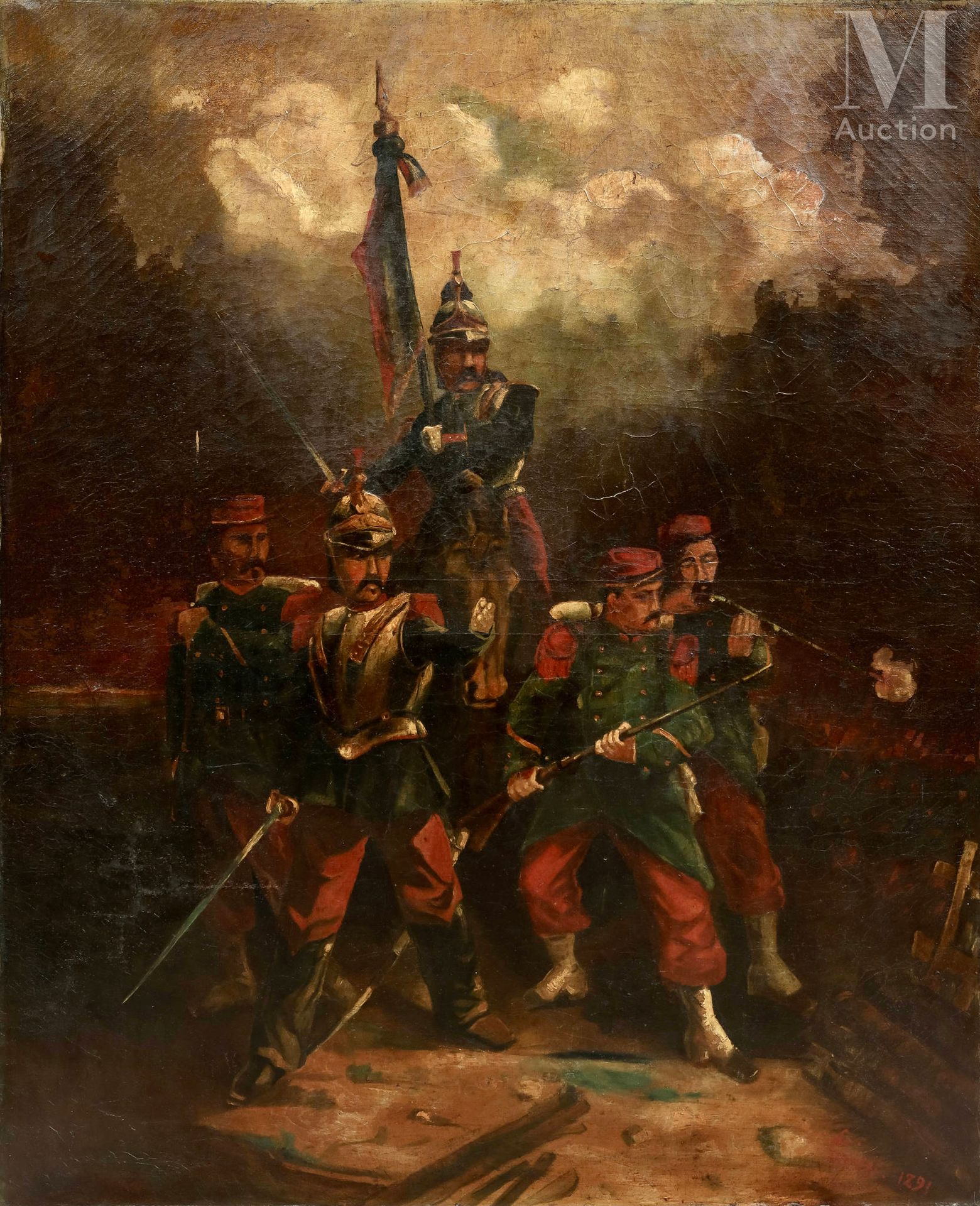 Ecole FRANCAISE du XIXème siècle Cuirassiers and soldiers
Oil on canvas
Signed l&hellip;
