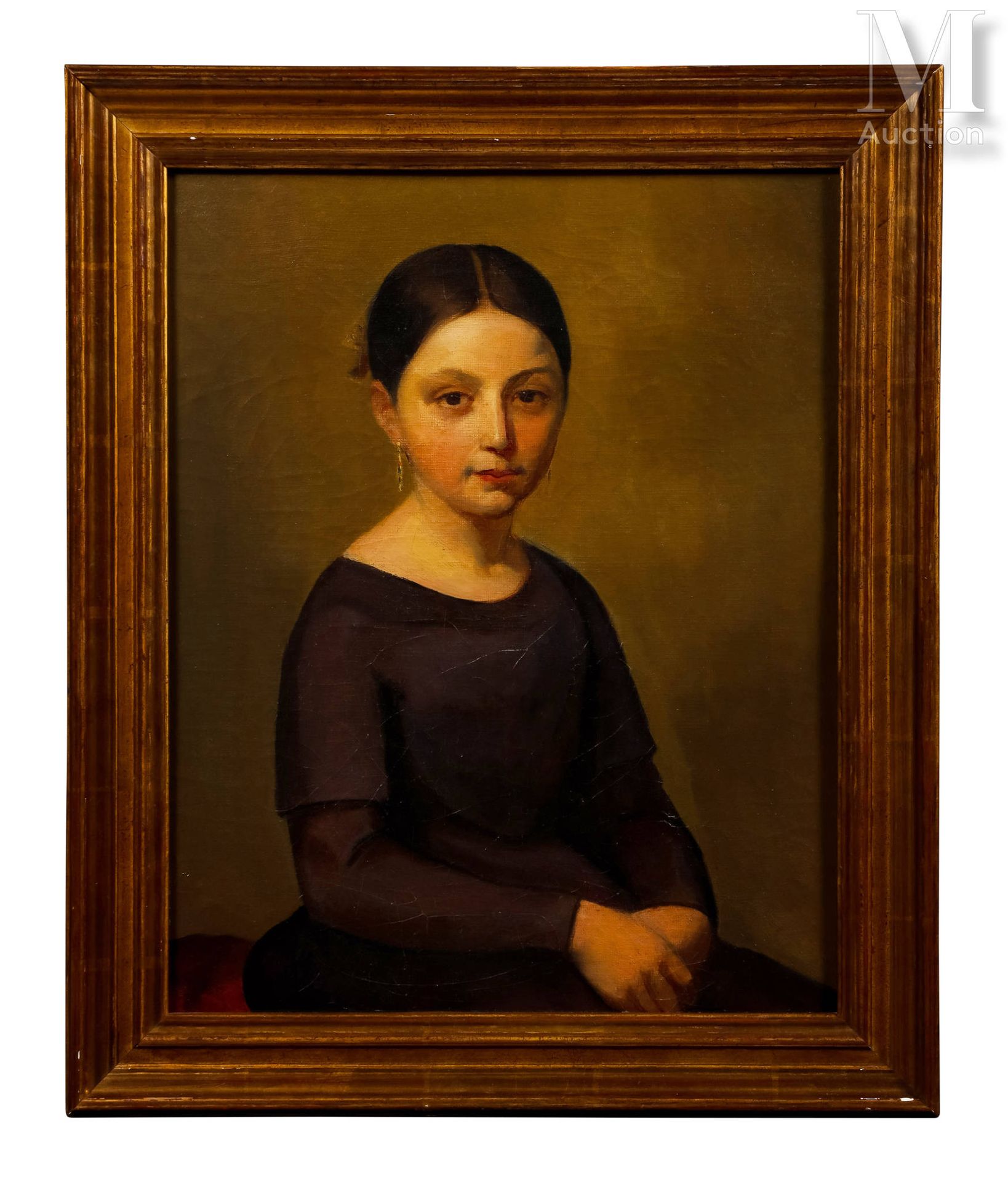 Ecole du XXe siècle Portrait d'une jeune fille
Huile sur toile 
41 x 32 cm 
(ren&hellip;