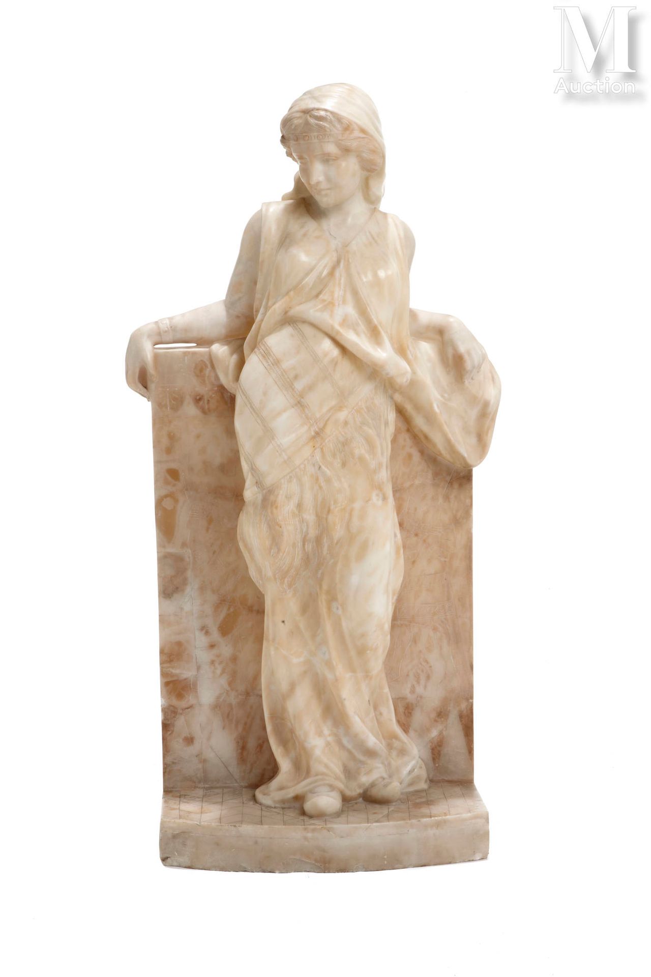 * Anonyme (Fin XIXe - Début XXe), probablement Italie Sculpture en albâtre, repr&hellip;