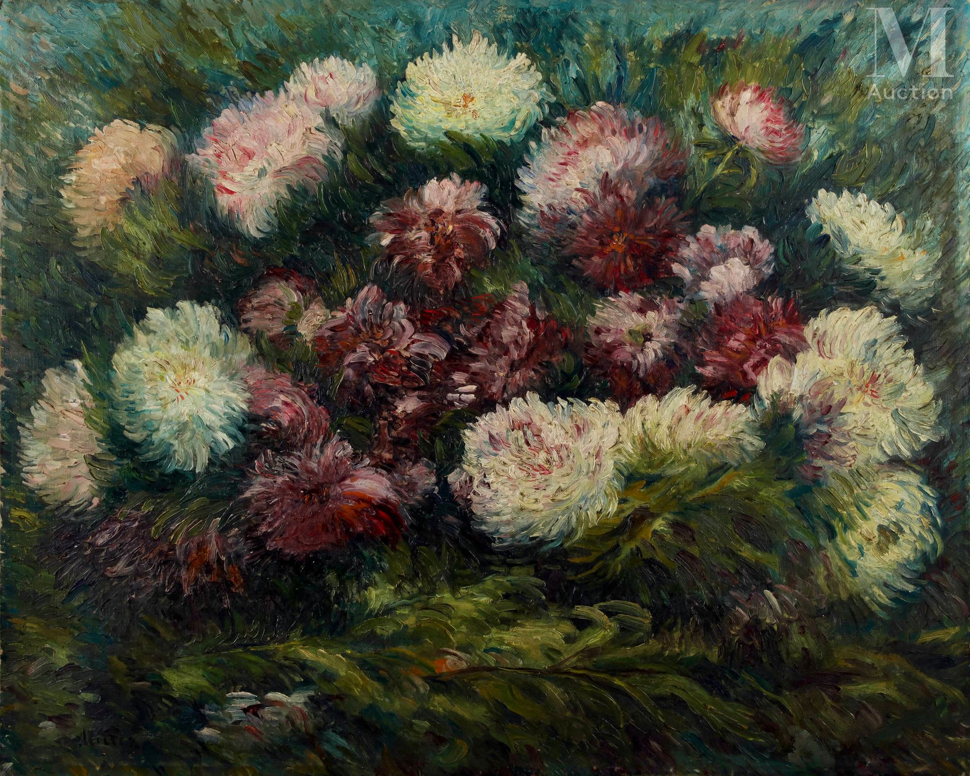 Eugène MURER (1845-1906) Bouquets de fleurs
Huile sur toile 
Signé en bas à gauc&hellip;