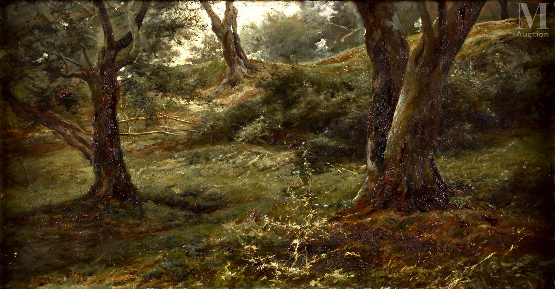 Attribué à Gino PICCIONI (1873-1941) Les arbres dans le sous-bois
Ecole du XIXèm&hellip;