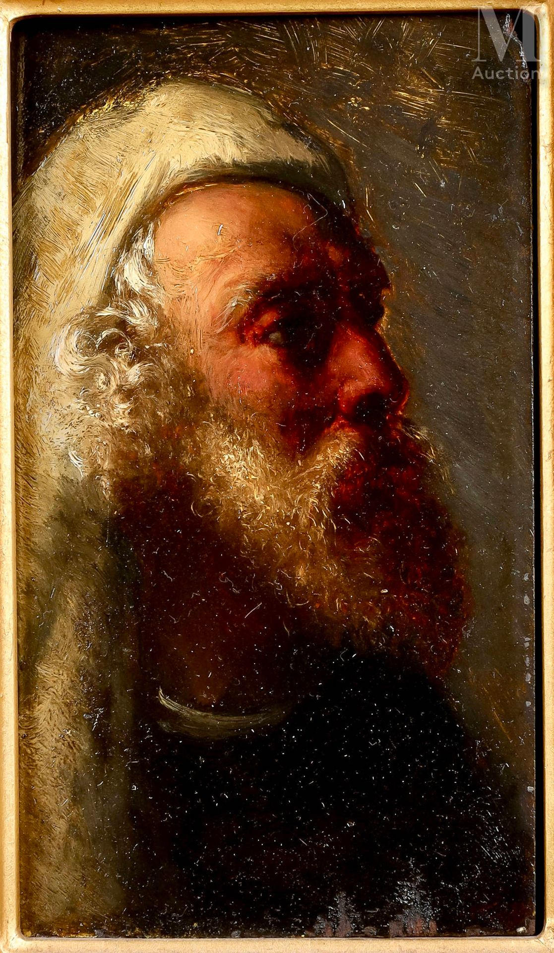 Ecole VENITIENNE du XIXe siècle Portrait d'homme barbu
Panneau préparé
19,5 x 11&hellip;
