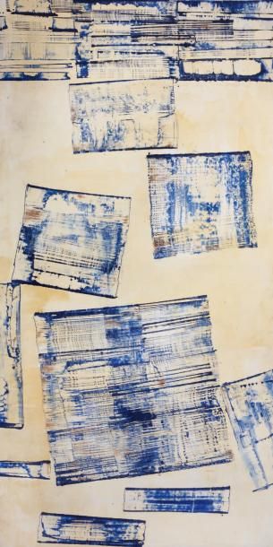 Herbert Zangs (1924-2003) Peintures, 1969 Peinture acrylique bleue et blanche su&hellip;