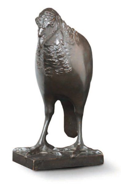 François POMPON (1855 - 1933) Dindon, modèle créé en 1925. Sculpture en bronze à&hellip;