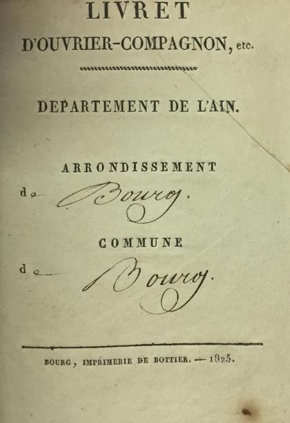 Null Livret d'ouvrier compagnon

Bourg, Imprimerie Le Bottier

1825