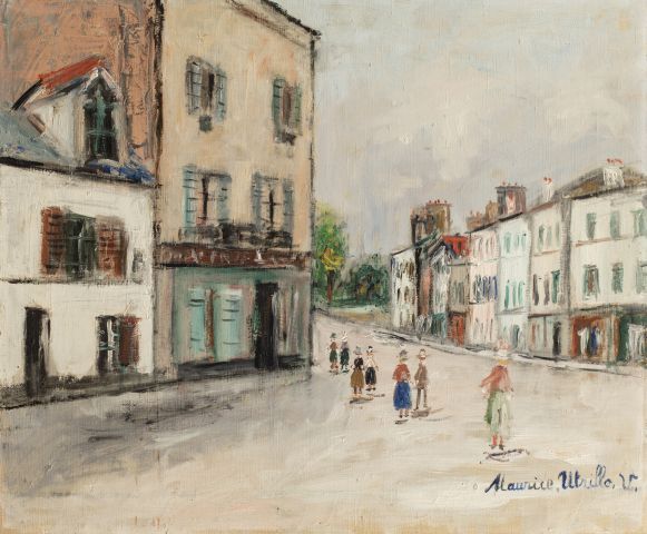 Null Maurice UTRILLO (Paris 1883 - Dax 1955) 
Montmartre 
Huile sur toile d’orig&hellip;