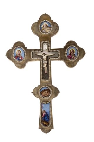 Null Importante croix d’ecclésiastique en vermeil (84 zolotniks (875 millièmes).&hellip;