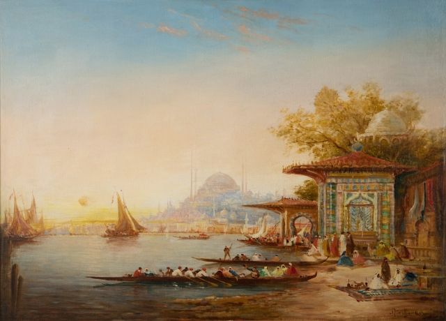 Null Attribué à Adolphe BACHMANN (Vers 1880- ?) 
Vue d'Istambul, les eaux douces&hellip;