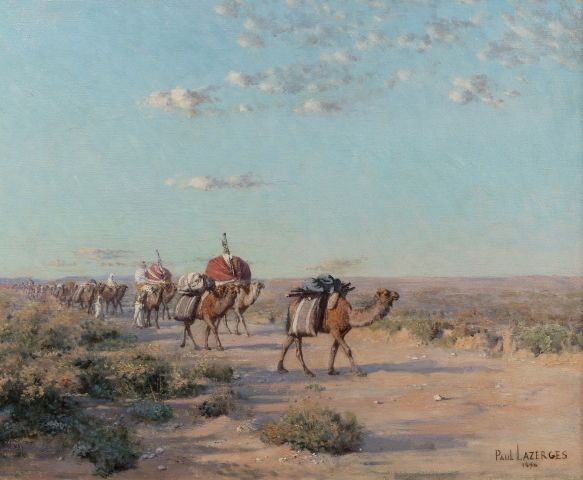 Null Paul LAZERGES (Paris 1845 - Asnières 1902) 

La caravane 
Huile sur toile d&hellip;