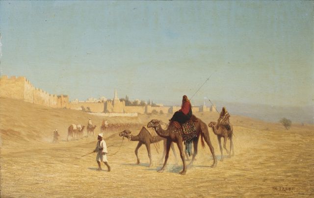 Null *Théodore FRERE (Paris 1814 - 1888) 
Vue de Jérusalem, prise du côté de la &hellip;
