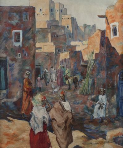 Null Gabriel CARRIAT ROLANT (Actif au XX ème siècle ) 
Une rue à Ouarzazate 
Hui&hellip;