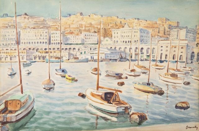 Null Charles BROUTY (Bastia 1897 - Paris 1984) 
Le Port d’Alger 
Aquarelle
35 x &hellip;