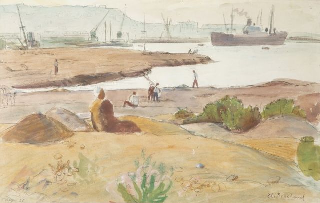 Null Etienne BOUCHAUD (Nantes 1898 - Paris 1989) 
Le Port 
Aquarelle
30 x 46 cm
&hellip;