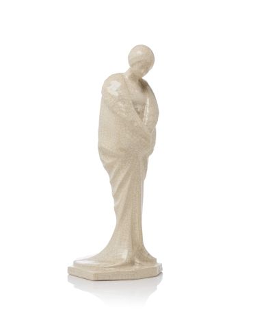 Null Jeanne JOZON (1868 - 1946)
Sculpture en céramique craquelée blanche figuran&hellip;