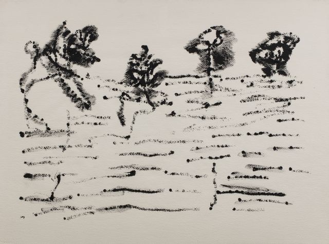 Null Henri MICHAUX (1899-1984) 
Sans titre, 1967 
Acrylique sur papier monogramm&hellip;