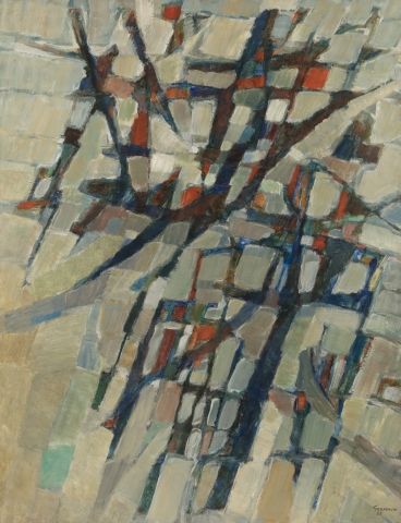 Null Jacques GERMAIN (1915- 2001) 
Composition, 1955 
Huile sur toile signée et &hellip;