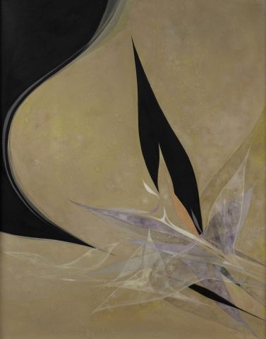 Null Hajime KATO (1925-2000) 
Composition, 1976 
Huile sur toile signée et datée&hellip;